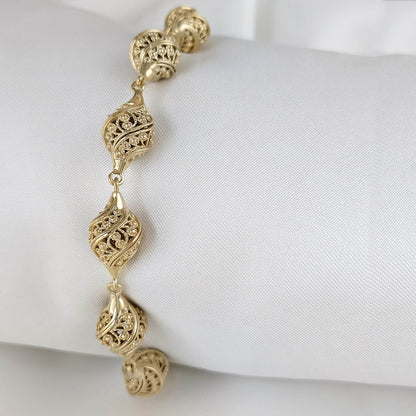Turkish Nightingale Dimensional Filigree Bolo Bracelet with Slide Clasp - TurkishBling