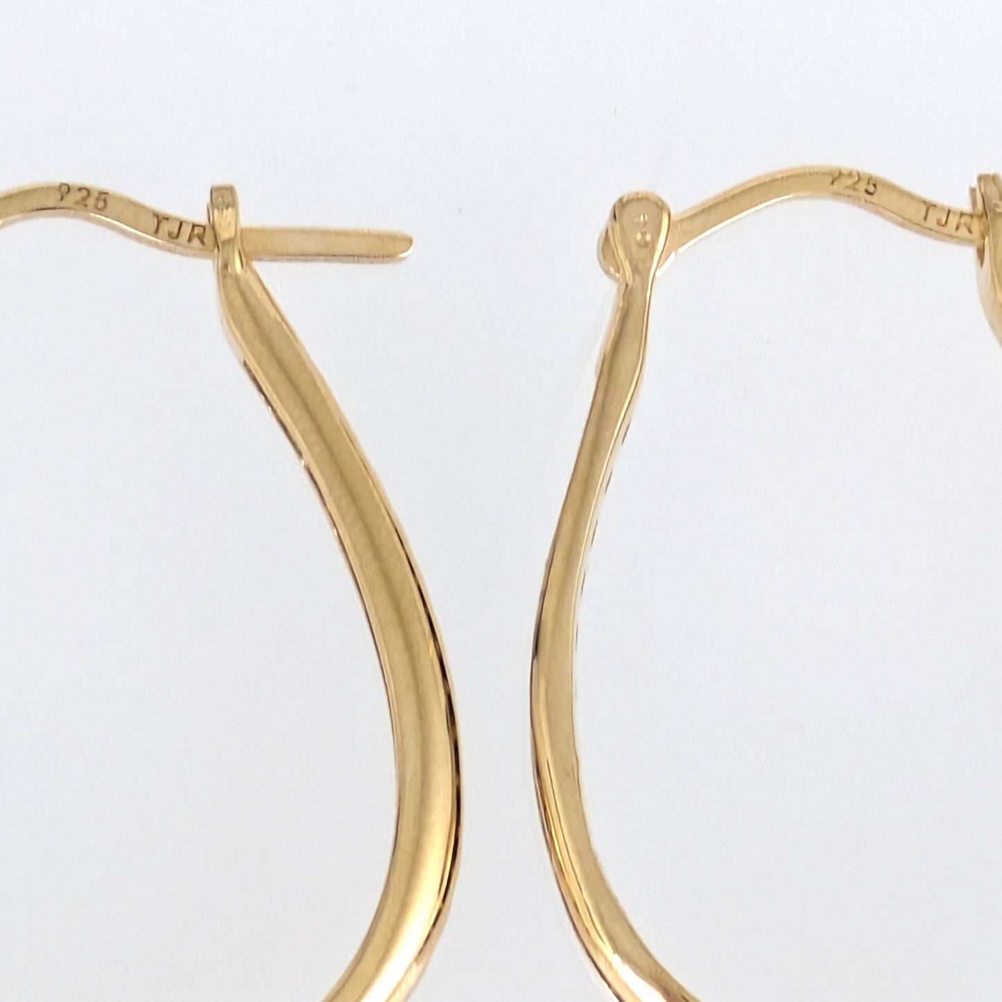 Black Spinel Hoop Earrings – Slim Oval Hoops