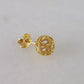 Round Gold Filigree Bead Stud Earrings with Diamond Cut