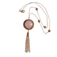 Rose Quartz gemstone Tassel Pendant Necklace