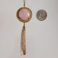 Rose Quartz gemstone Tassel Pendant Necklace