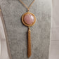 Rose Quartz gemstone Tassel Pendant Necklace