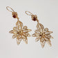 18K Gold Plated 2.5" Carnelian Filigree Earrings