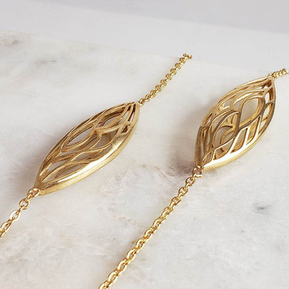 Dimensional Vine Element Station Cable Necklace - 40inch - TurkishBling