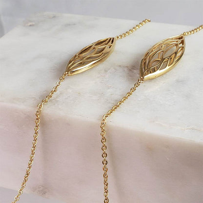 Dimensional Vine Element Station Cable Necklace - 40inch - TurkishBling