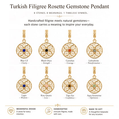 Round Filigree Gemstone Pendant