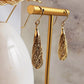 Aesthetic Gold Nightingale Filigree Teardrop Dangle Earrings