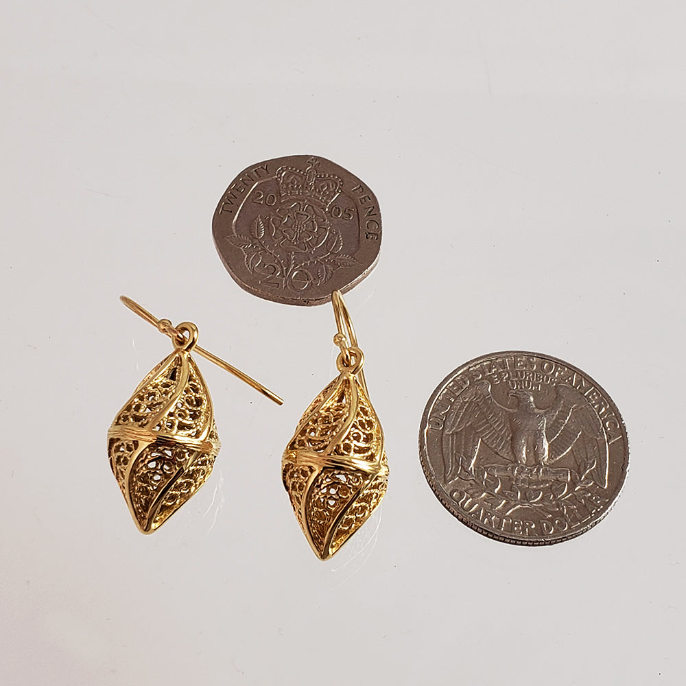 Mesmerizing Gold Nightingale Drop Earrings