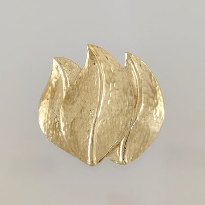 Abstract Layered Leaf Brooch