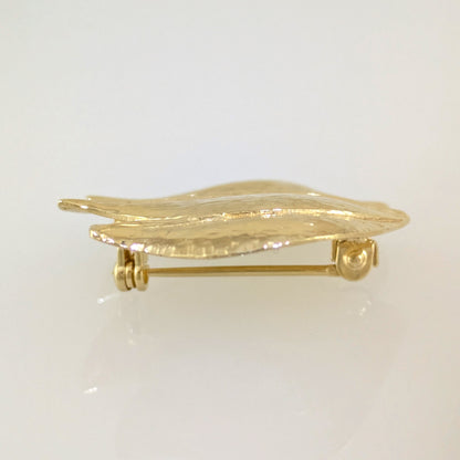 Abstract Layered Leaf Brooch