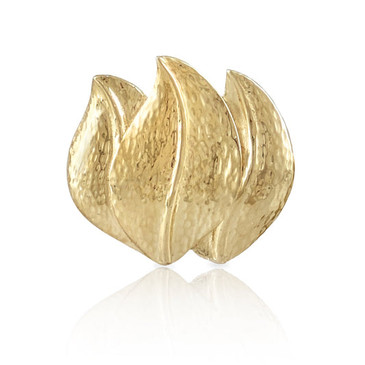 Abstract Layered Leaf Brooch