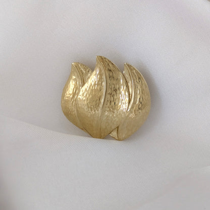 Abstract Layered Leaf Brooch