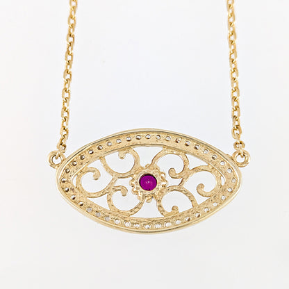 Oval Crystal Scrollwork Necklace