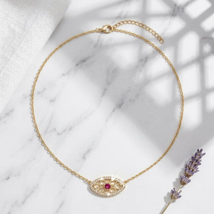 Oval Crystal Scrollwork Necklace