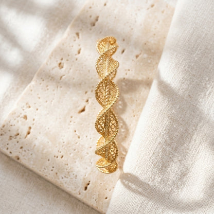 Twisted Filigree Bracelet  Turkish Spiral Bangle Elegant Statement Bracelet