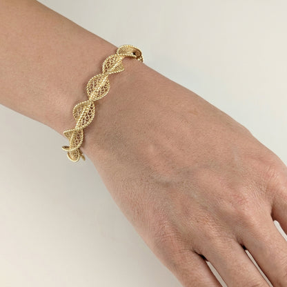 Twisted Filigree Bracelet  Turkish Spiral Bangle Elegant Statement Bracelet