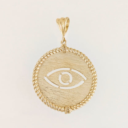 Round Evil Eye Cutout Pendant