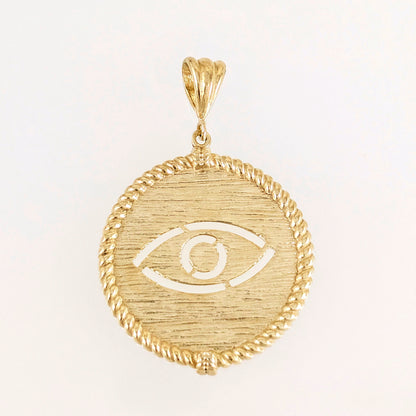 Round Evil Eye Cutout Pendant