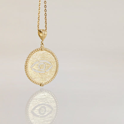 Round Evil Eye Cutout Pendant