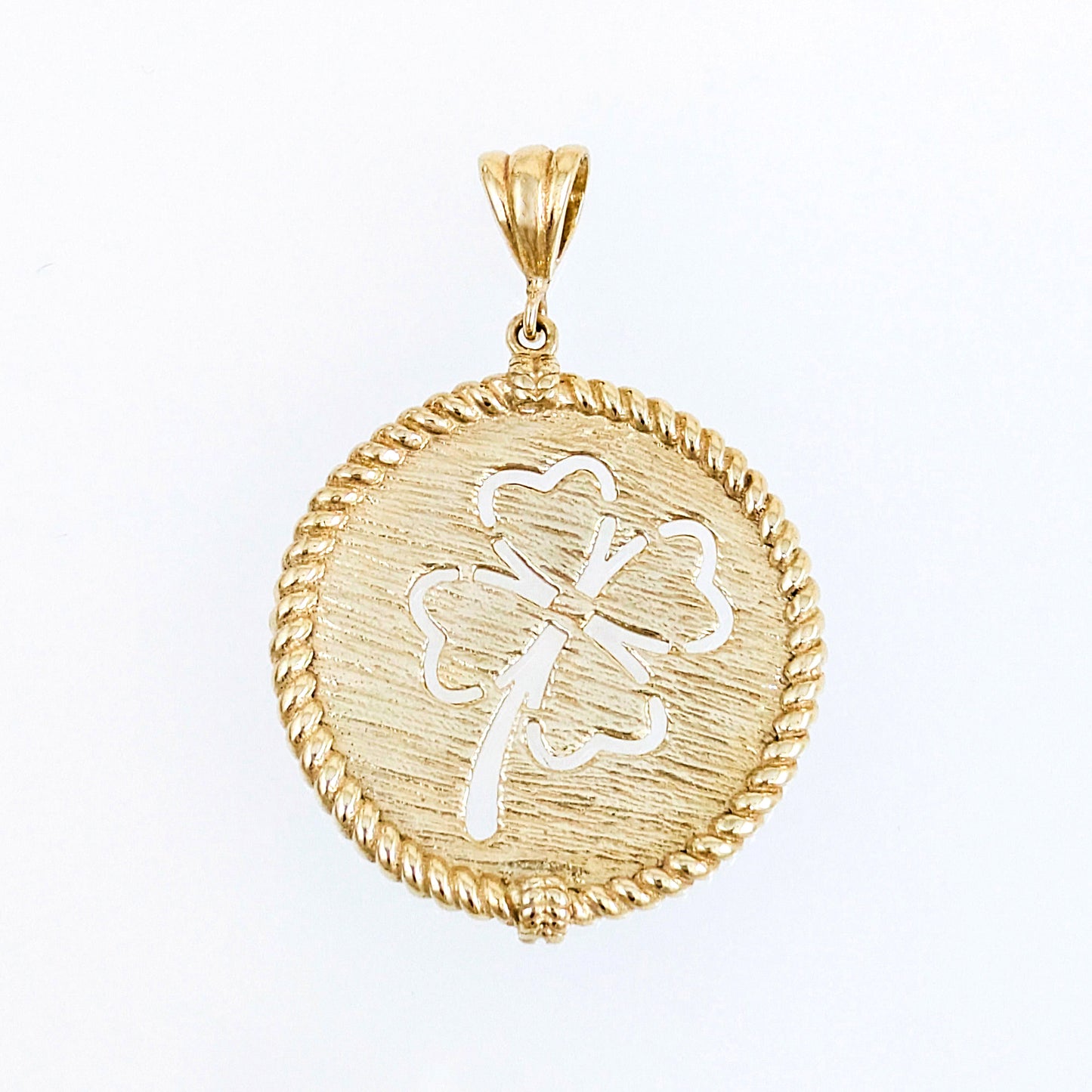 Round Four-Leaf Clover Cutout Pendant