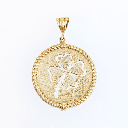Round Four-Leaf Clover Cutout Pendant