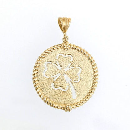 Round Four-Leaf Clover Cutout Pendant