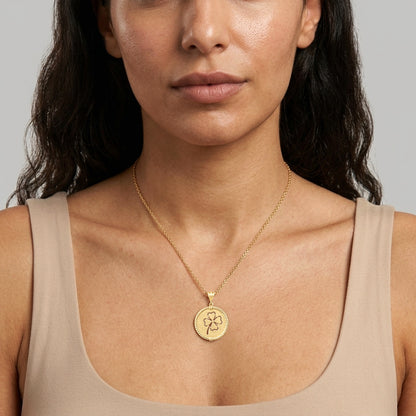 Round Four-Leaf Clover Cutout Pendant