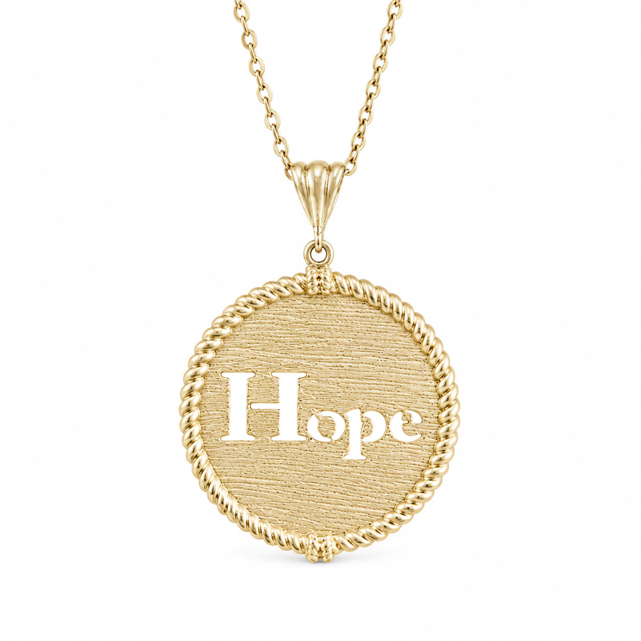 Round Hope Cutout Pendant
