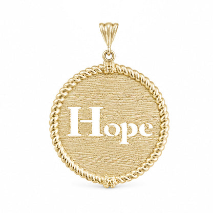 Round Hope Cutout Pendant