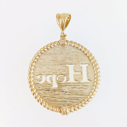 Round Hope Cutout Pendant
