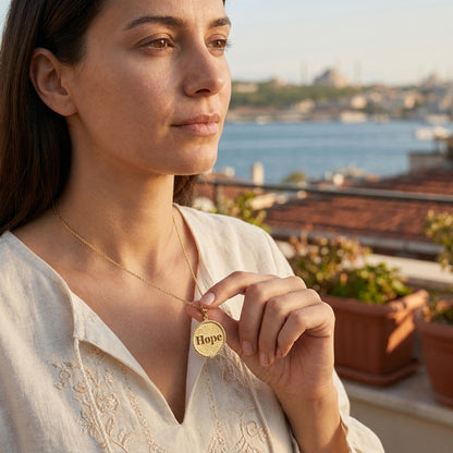 Round Hope Cutout Pendant