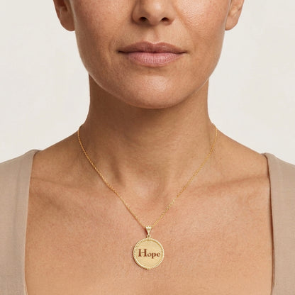 Round Hope Cutout Pendant