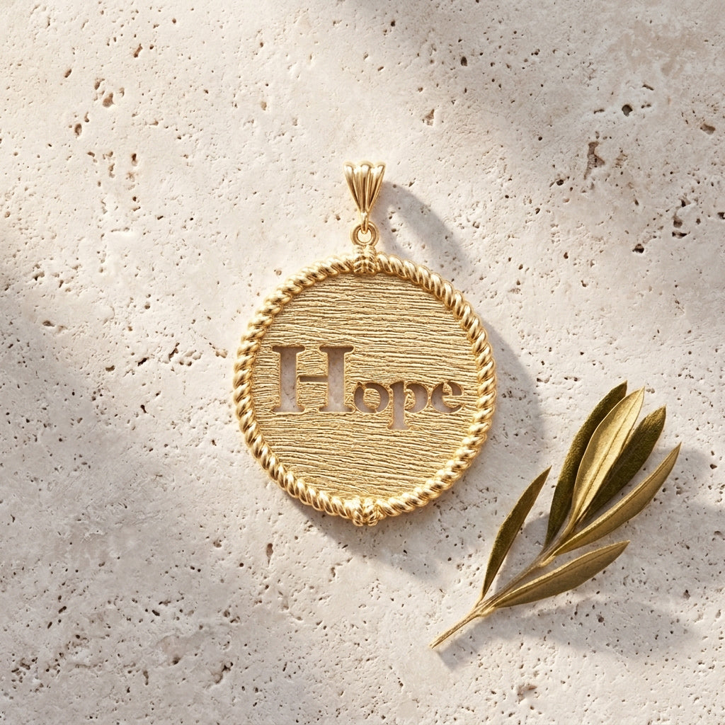 Round Hope Cutout Pendant