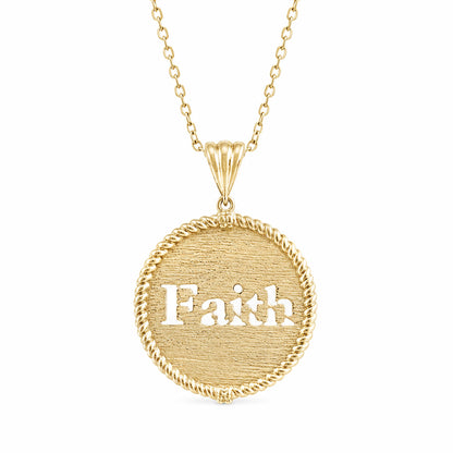 Round Faith Cutout Pendant