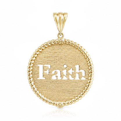 Round Faith Cutout Pendant