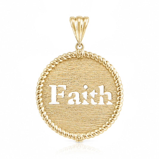 Round Faith Cutout Pendant