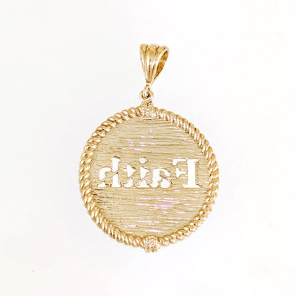 Round Faith Cutout Pendant