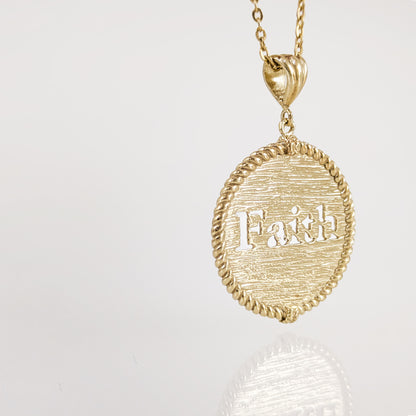 Round Faith Cutout Pendant