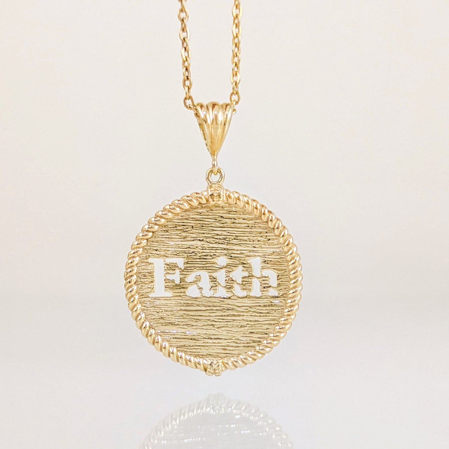 Round Faith Cutout Pendant