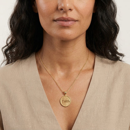 Round Faith Cutout Pendant