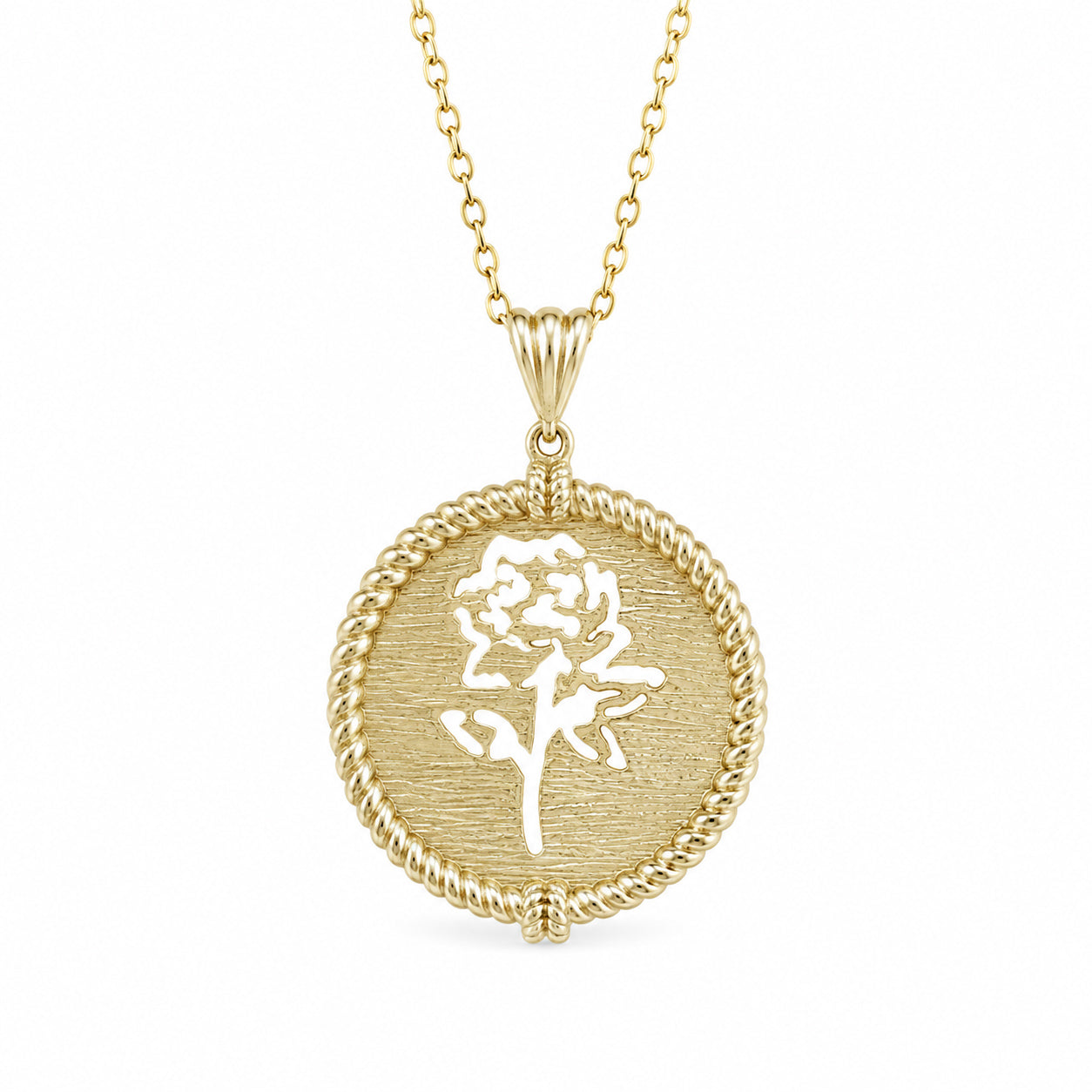 Round Rose Cutout Pendant