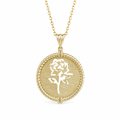 Round Rose Cutout Pendant