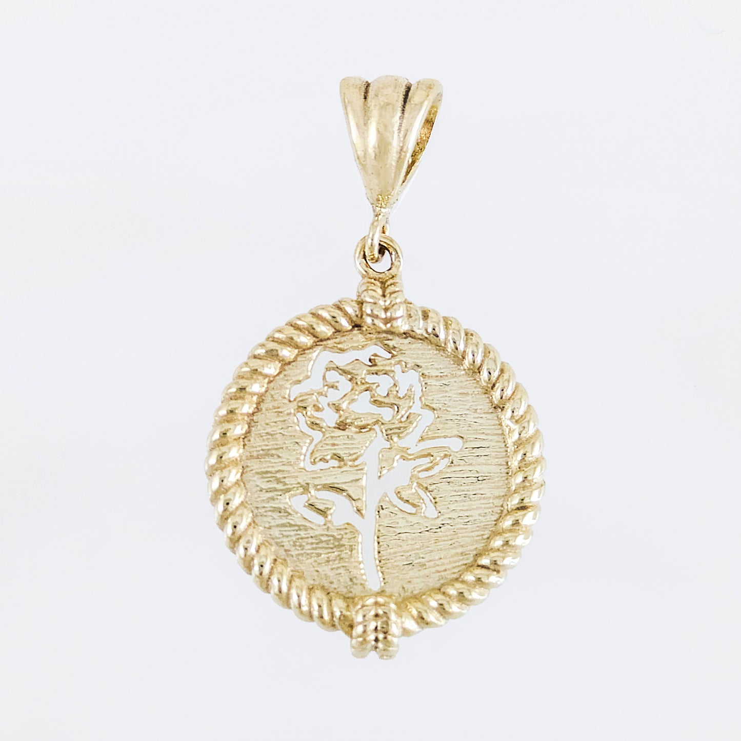 Round Rose Cutout Pendant