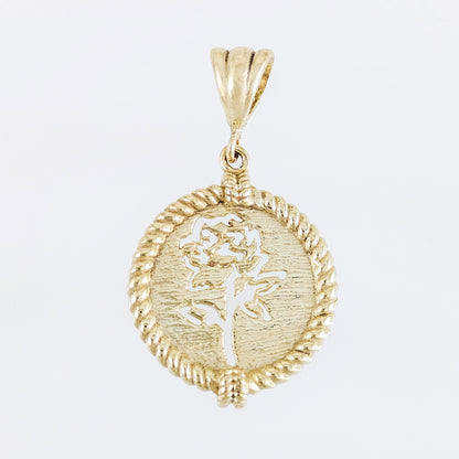 Round Rose Cutout Pendant