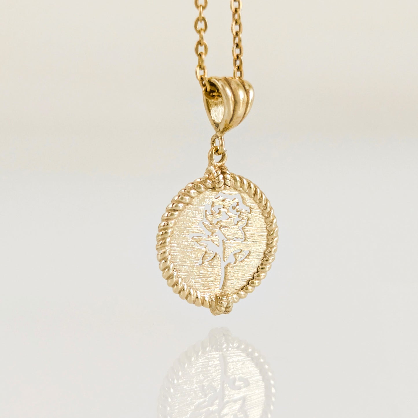 Round Rose Cutout Pendant
