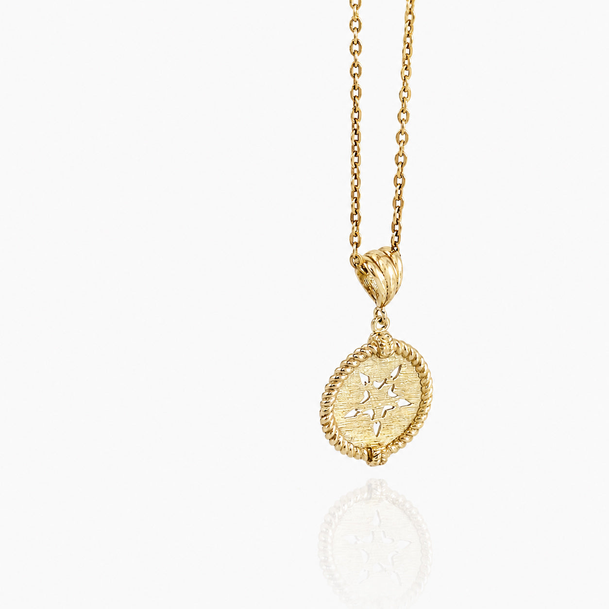 Round Lion Head Cutout Pendant