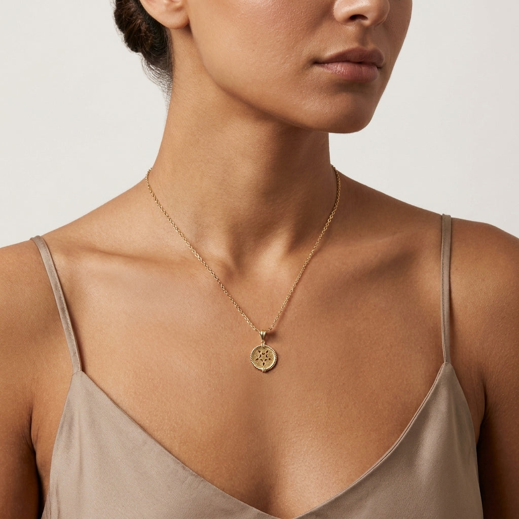Round Lion Head Cutout Pendant