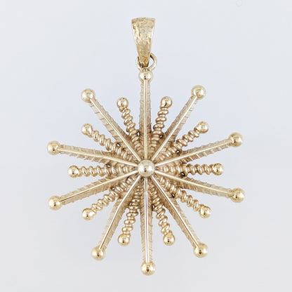 Round Starburst Pendant with Radiating Sculptural Detail