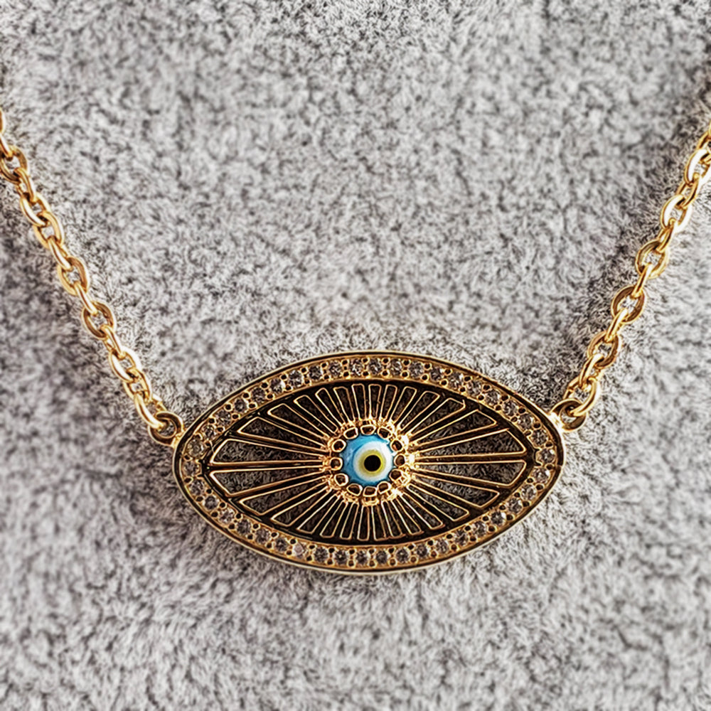 Evil Eye Pendant Necklace with Lobster Claw