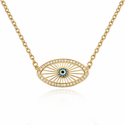 Evil Eye Pendant Necklace with Lobster Claw